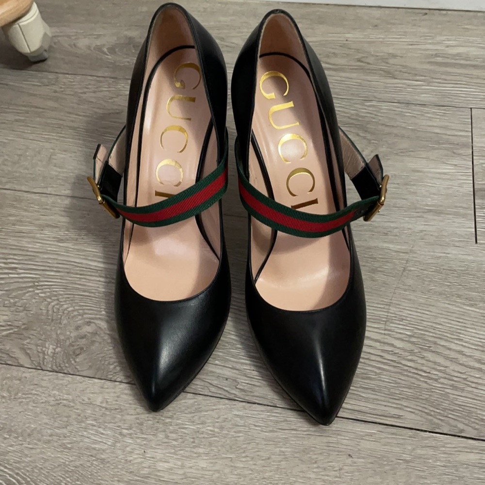 GUCCI SYLVIE LEATHER HEELS